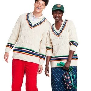 Adult Croquet Stripe Cable Knit Sweater - Rowing Blazers x Target XL - NWT